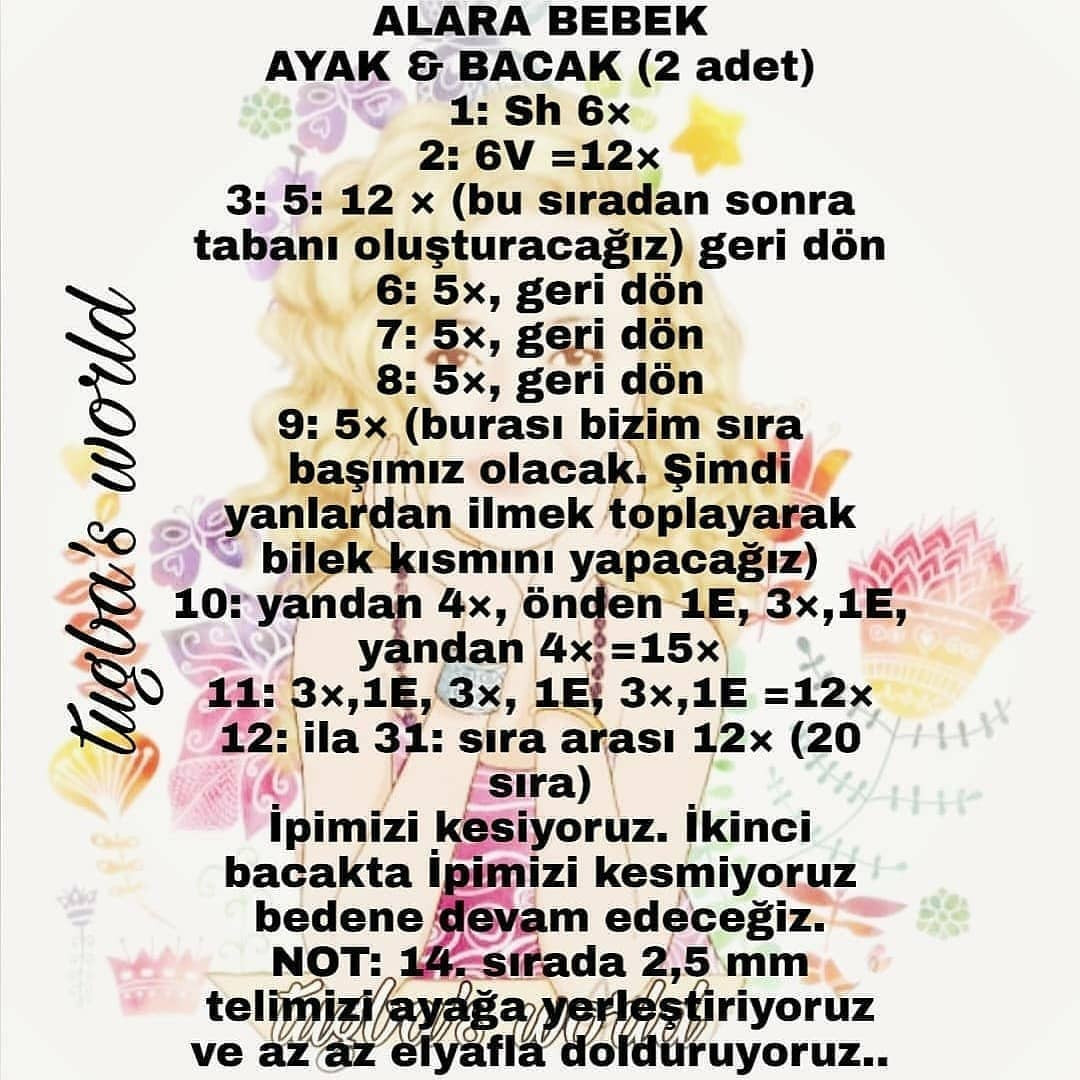 Ücretsiz Amigurumi Bebek Tığ İşi Tarifi