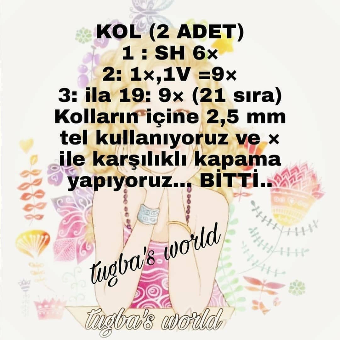 Ücretsiz Amigurumi Bebek Tığ İşi Tarifi