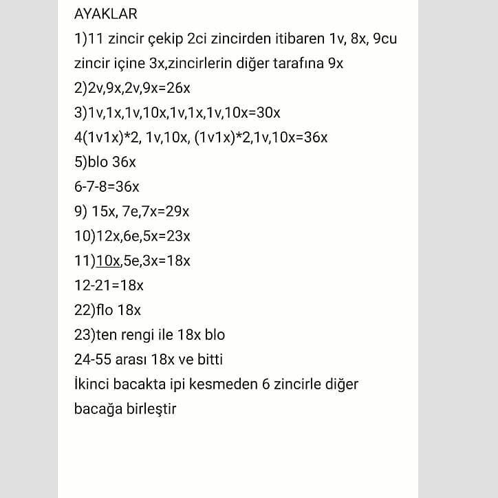Ücretsiz Amigurumi Bebek Tığ İşi Tarifi ➡️Bebeğin boyu 37 cm