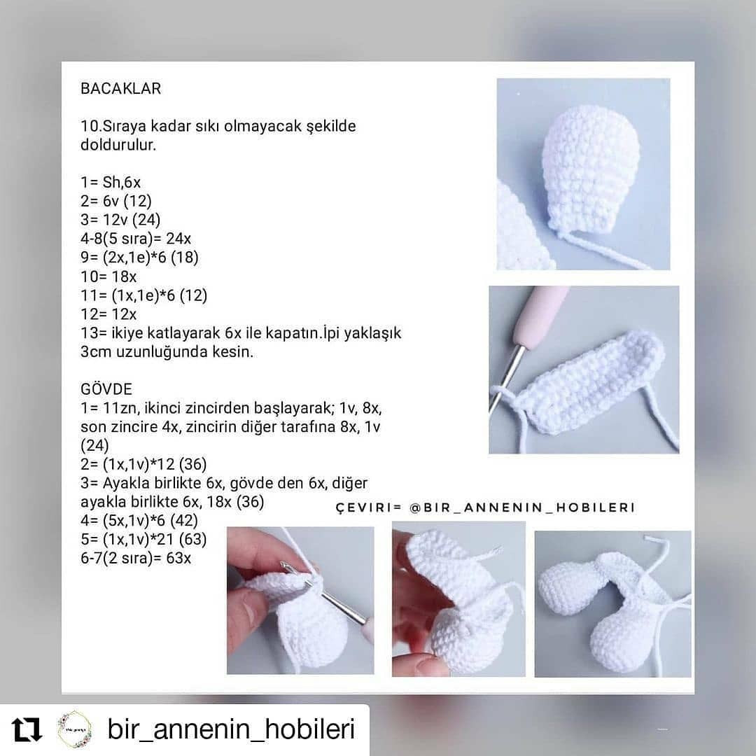 Ücretsiz amigurumi kardan adam modeli