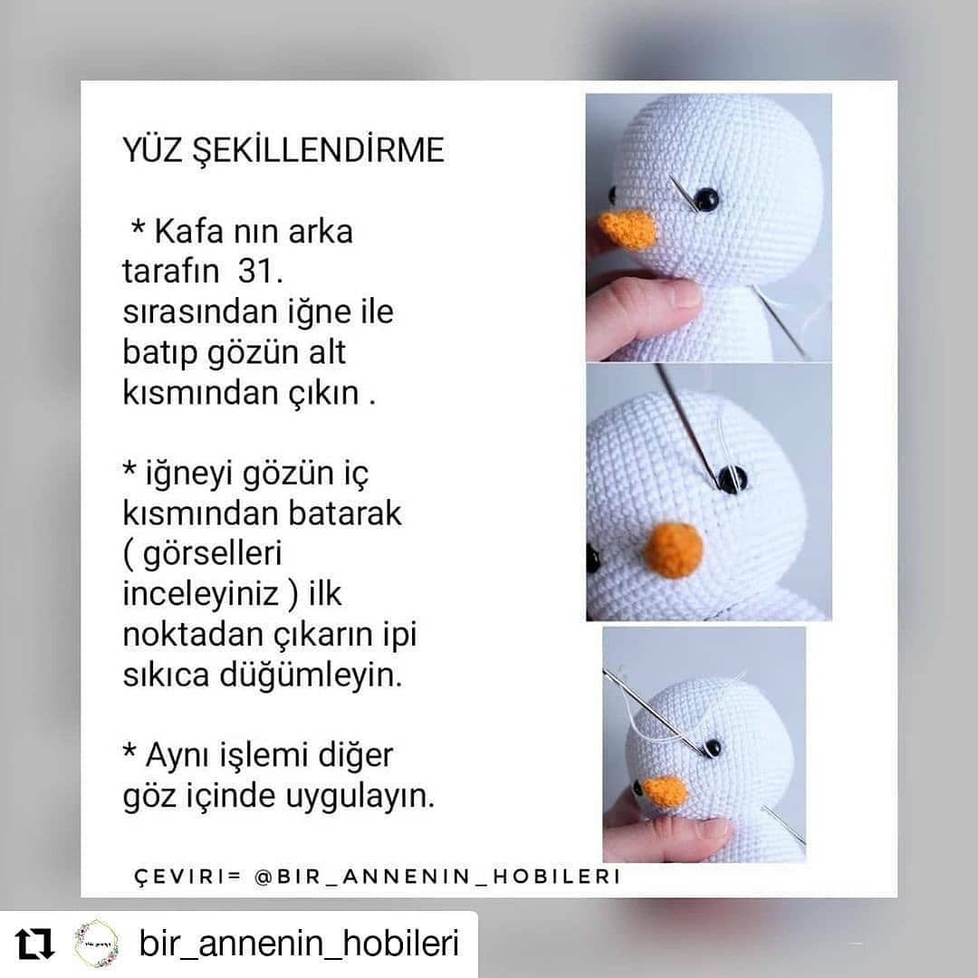 Ücretsiz amigurumi kardan adam modeli