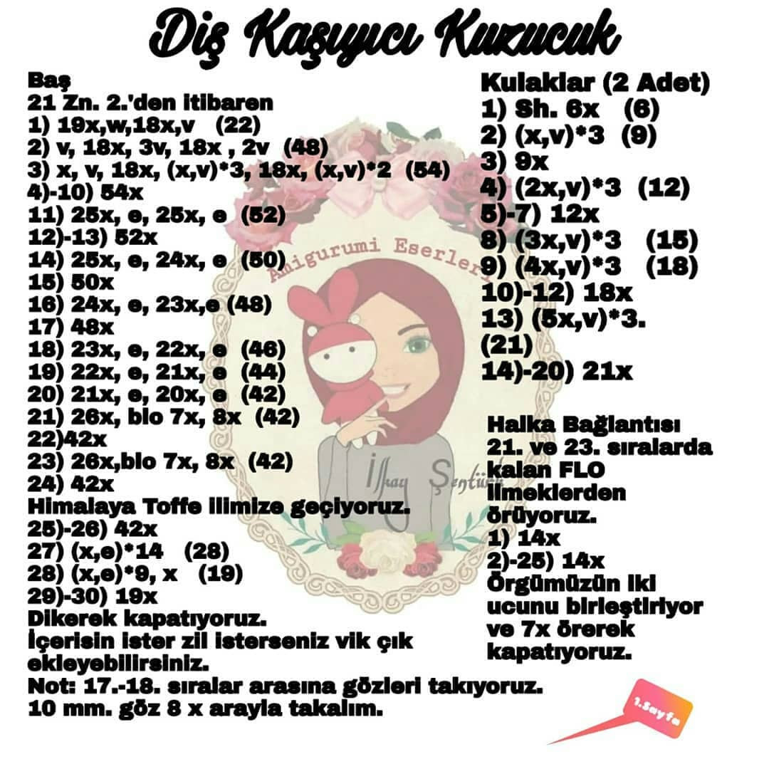 Ücretsiz Amigurumi Kuzu Şeması