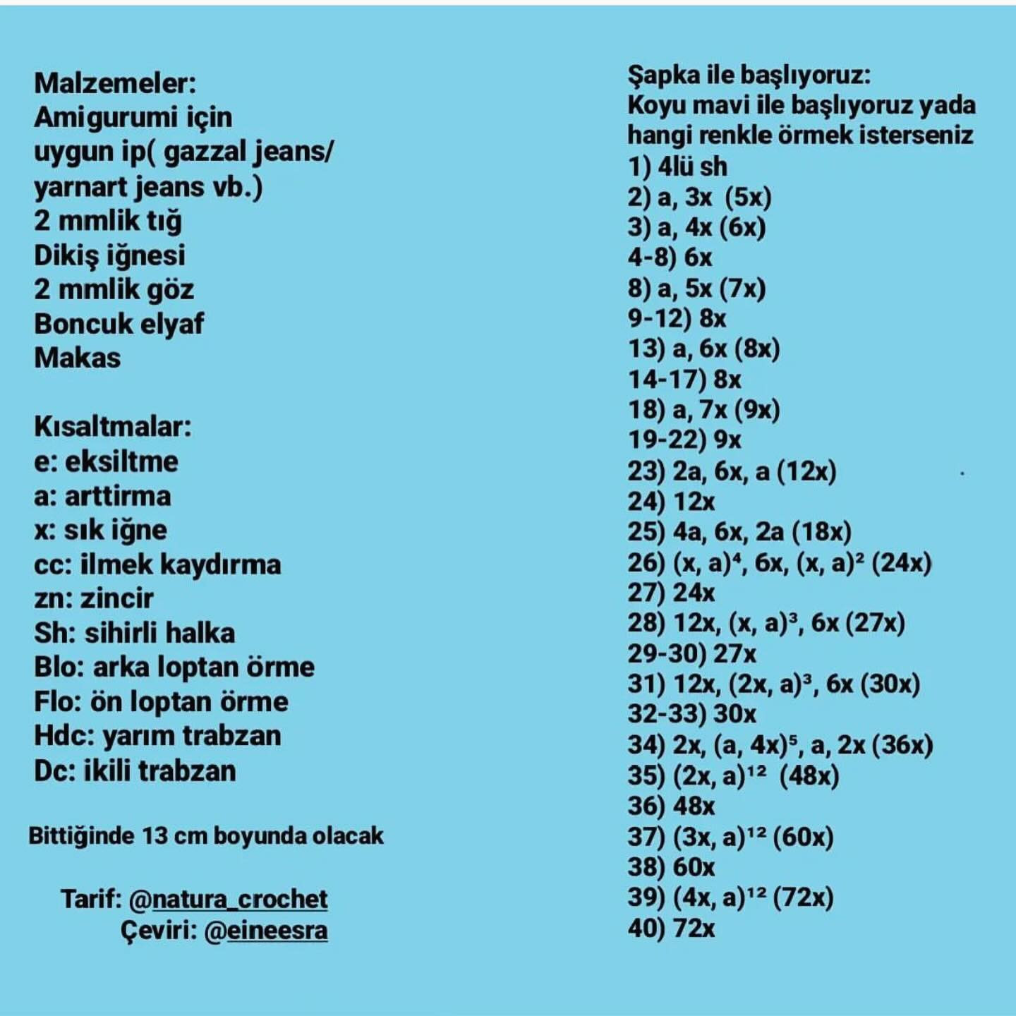 Ücretsiz Amigurumi Mantar Şeması