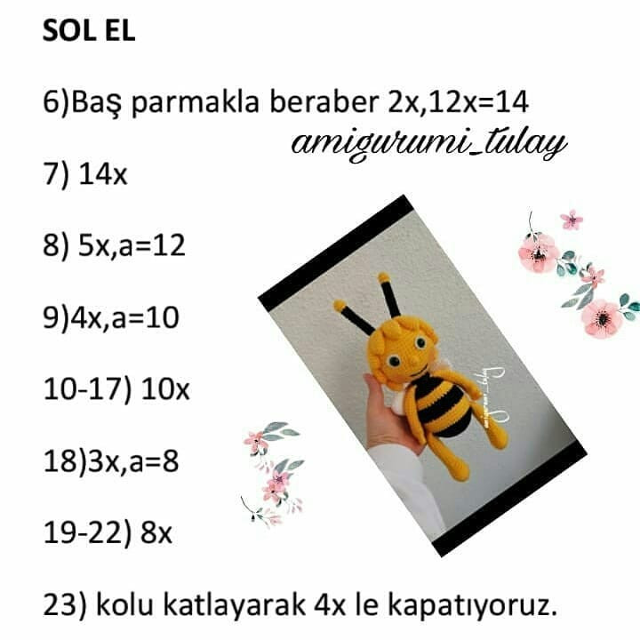 ÜCRETSİZ ARı AMIGURUMİ TARİFİ