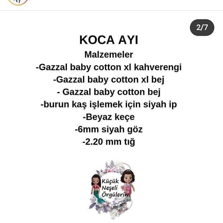 Ücretsiz Ayı Bebek Örgü Şeması