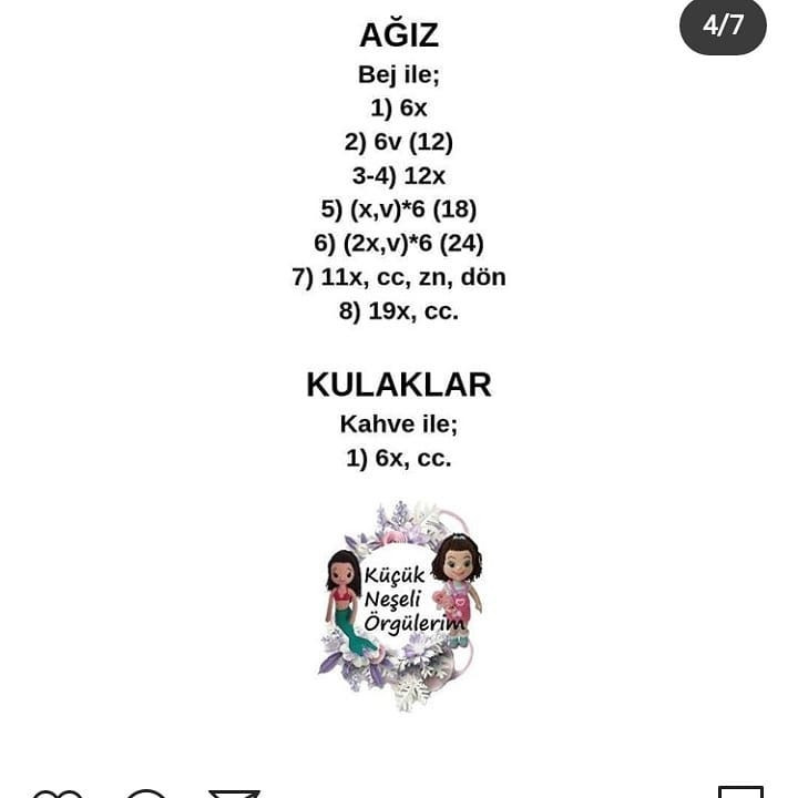 Ücretsiz Ayı Bebek Örgü Şeması