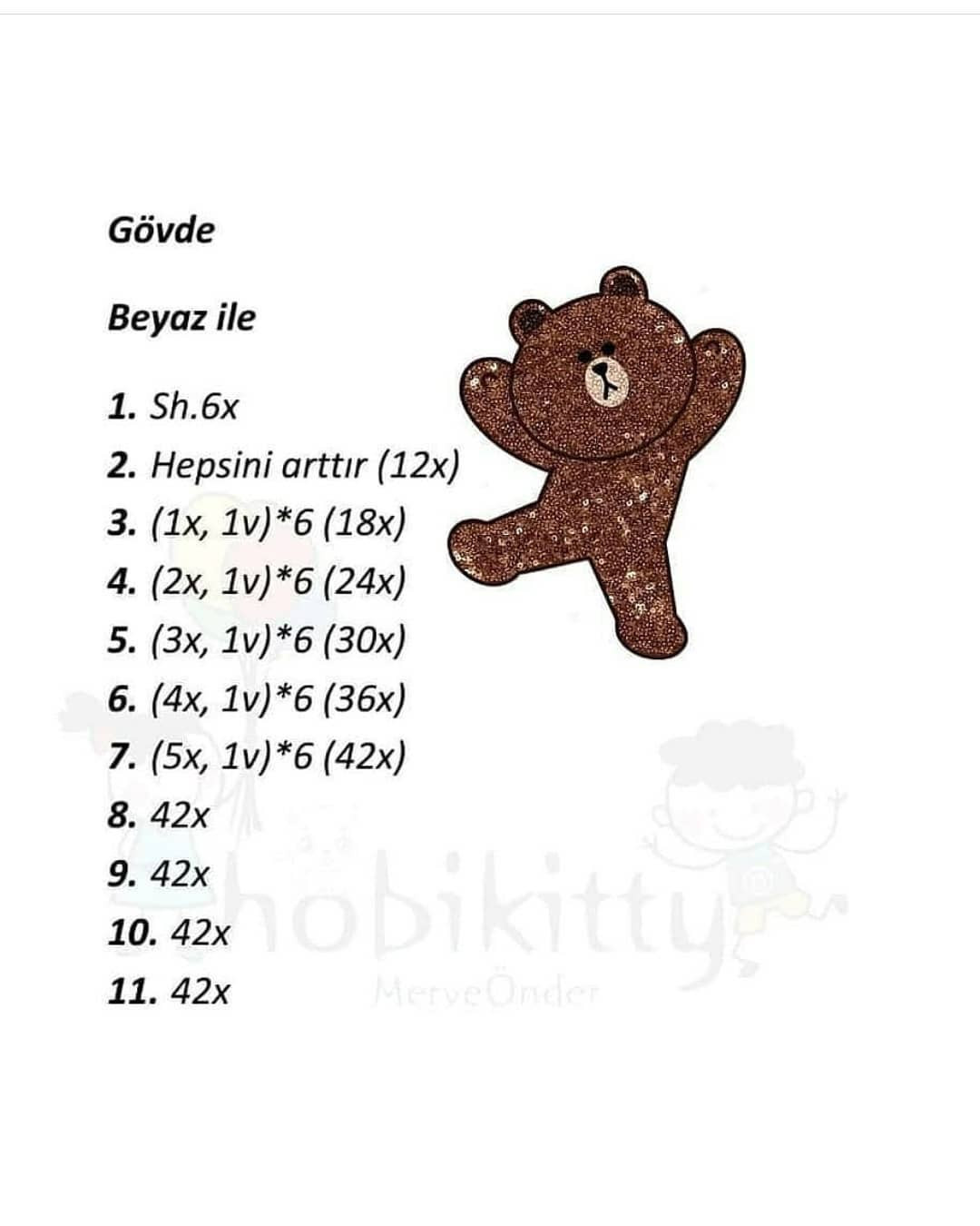 ÜCRETSİZ AYI VE ARILAR AMIGURUMI TARİFİ