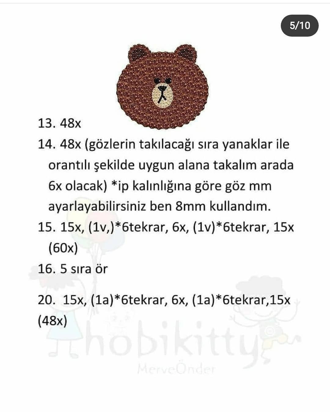 ÜCRETSİZ AYI VE ARILAR AMIGURUMI TARİFİ