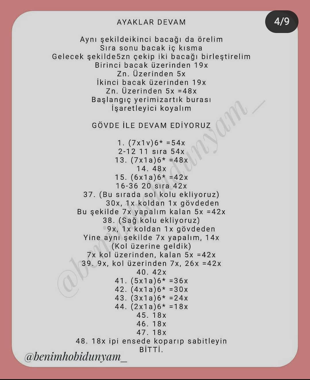 Ücretsiz Bal Tavşanı Amigurumi Tığ İşi Şeması