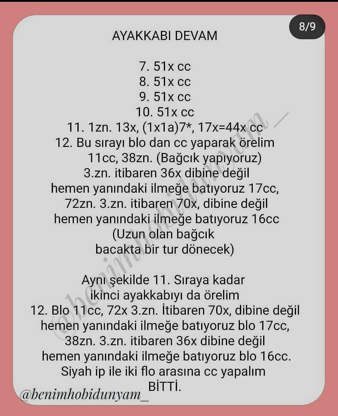 Ücretsiz Bal Tavşanı Amigurumi Tığ İşi Şeması