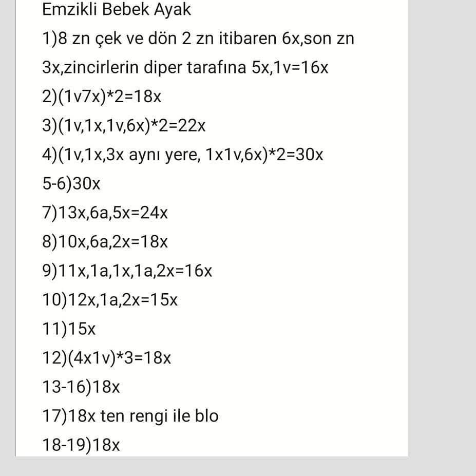 Ücretsiz Bebek Amigurumi Tığ İşi Tarifi