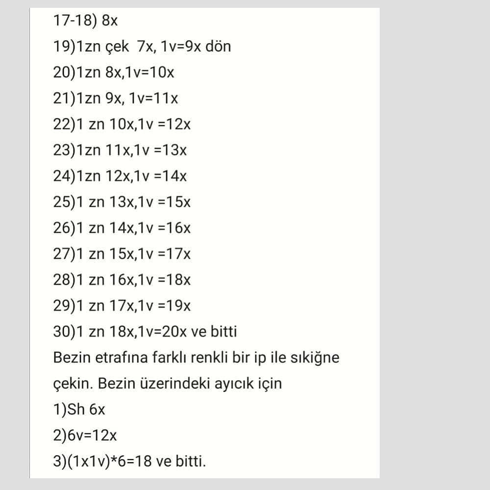 Ücretsiz Bebek Amigurumi Tığ İşi Tarifi