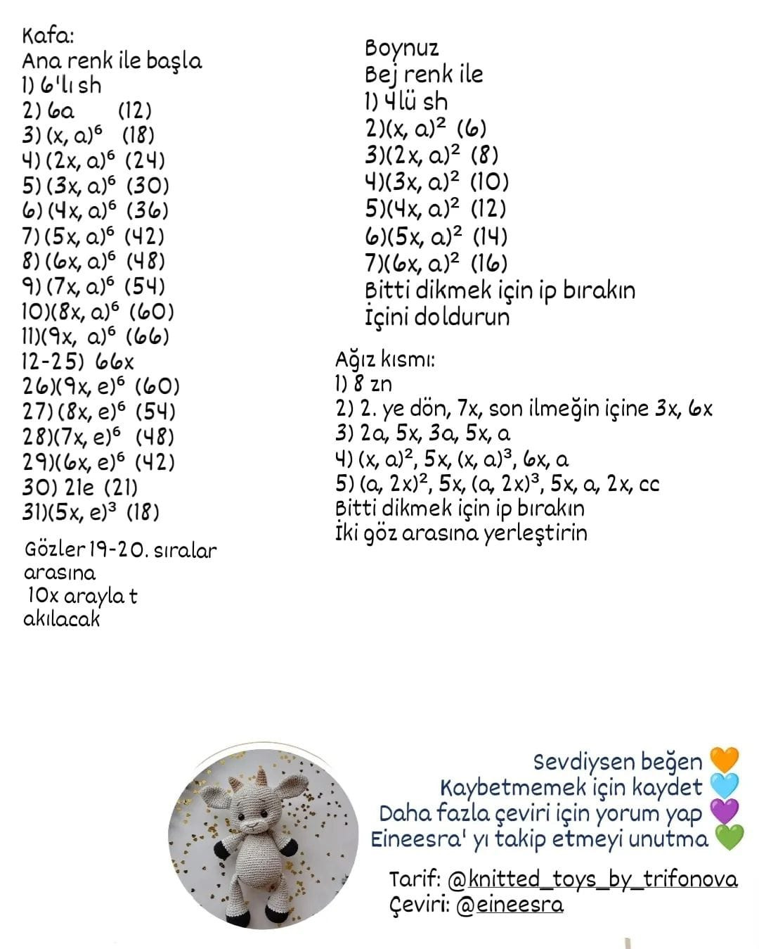 Ücretsiz Bebek Keçisi Tığ İşi Şeması Bu tarif için çok uğraştım resmen 😅😮‍💨