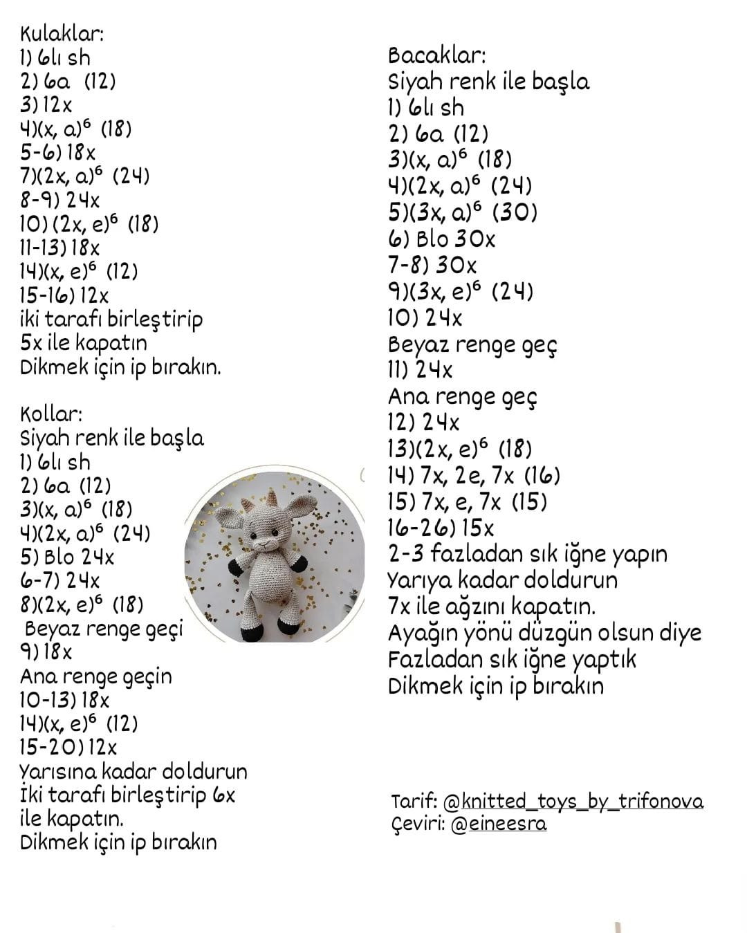 Ücretsiz Bebek Keçisi Tığ İşi Şeması Bu tarif için çok uğraştım resmen 😅😮‍💨