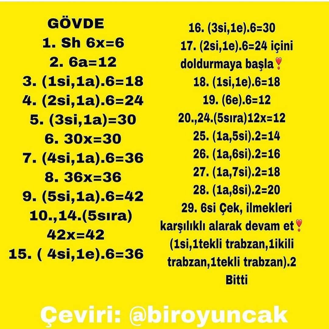 Ücretsiz Bebek Kuşu Tığ İşi Şeması