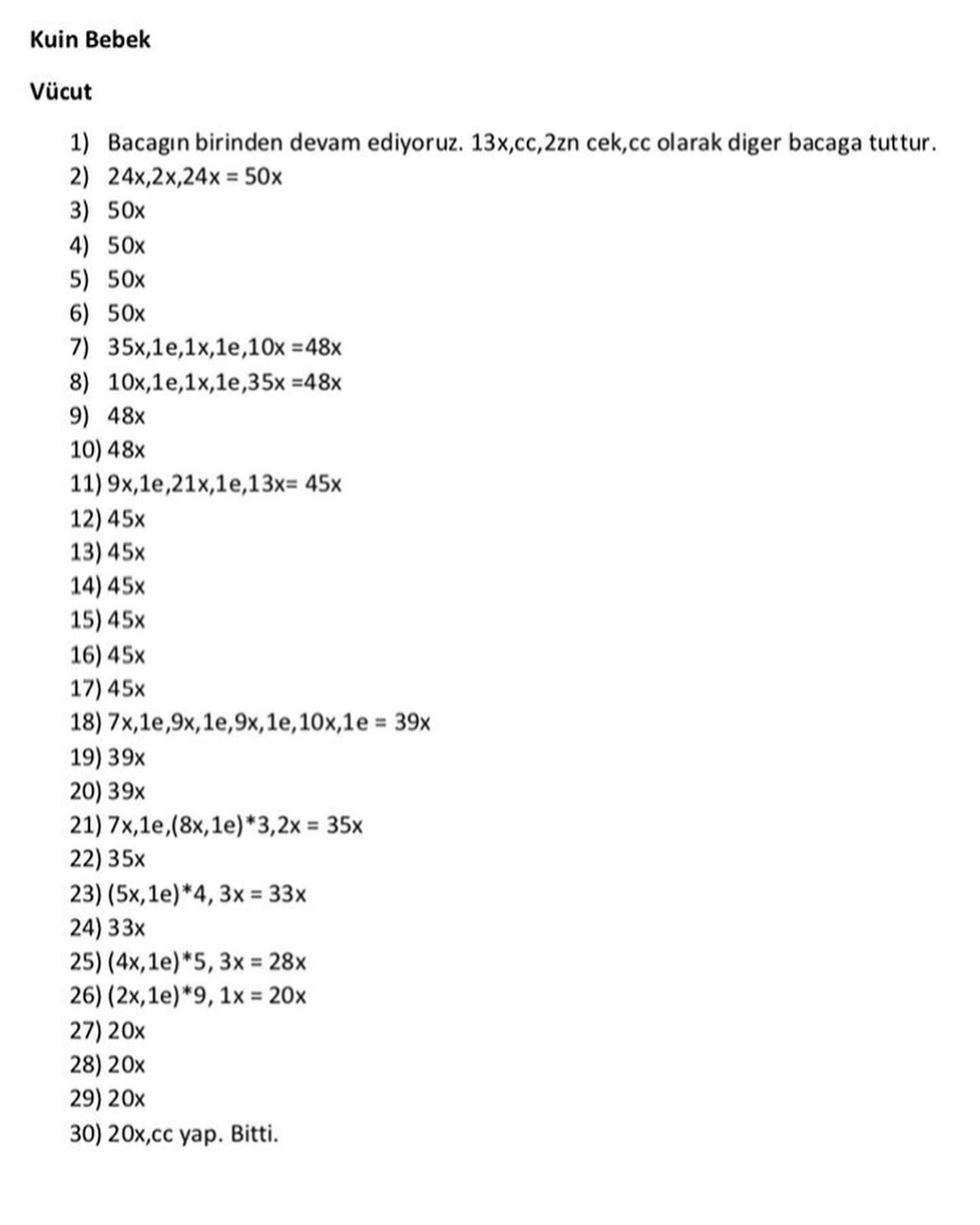 Ücretsiz Bebek Örgü Şeması: 2. Bölüm