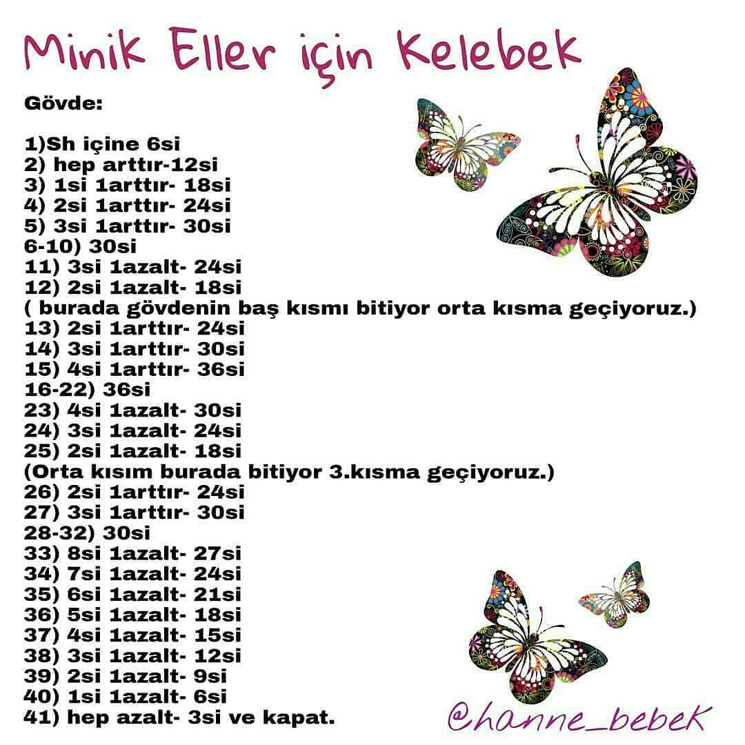 Ücretsiz Büyüleyici Kelebek Bebek Oyuncağı Tığ İşi Tarifi