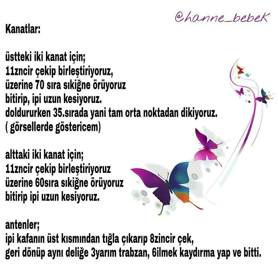 Ücretsiz Büyüleyici Kelebek Bebek Oyuncağı Tığ İşi Tarifi