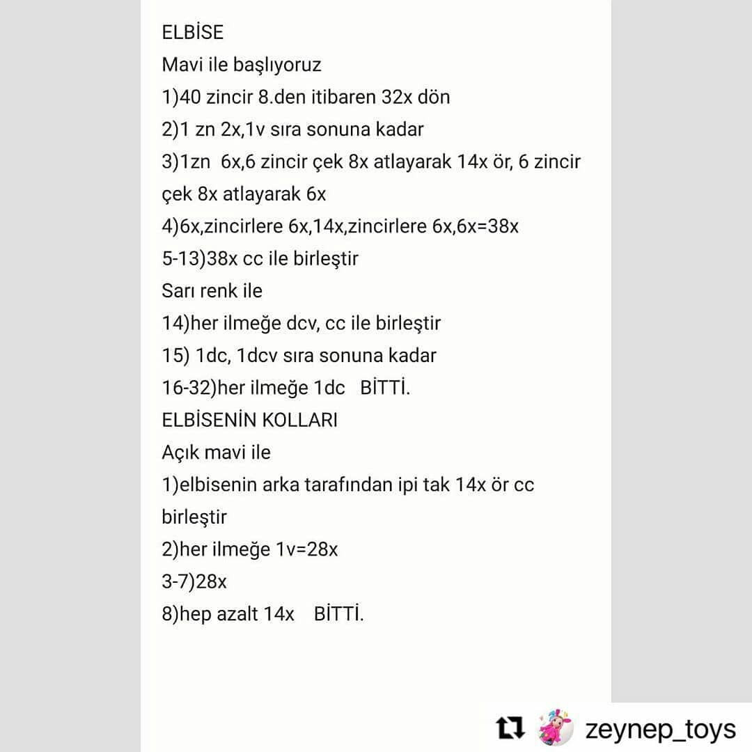 Ücretsiz Büyüleyici Pamuk Prenses Amigurumi Tarifi
