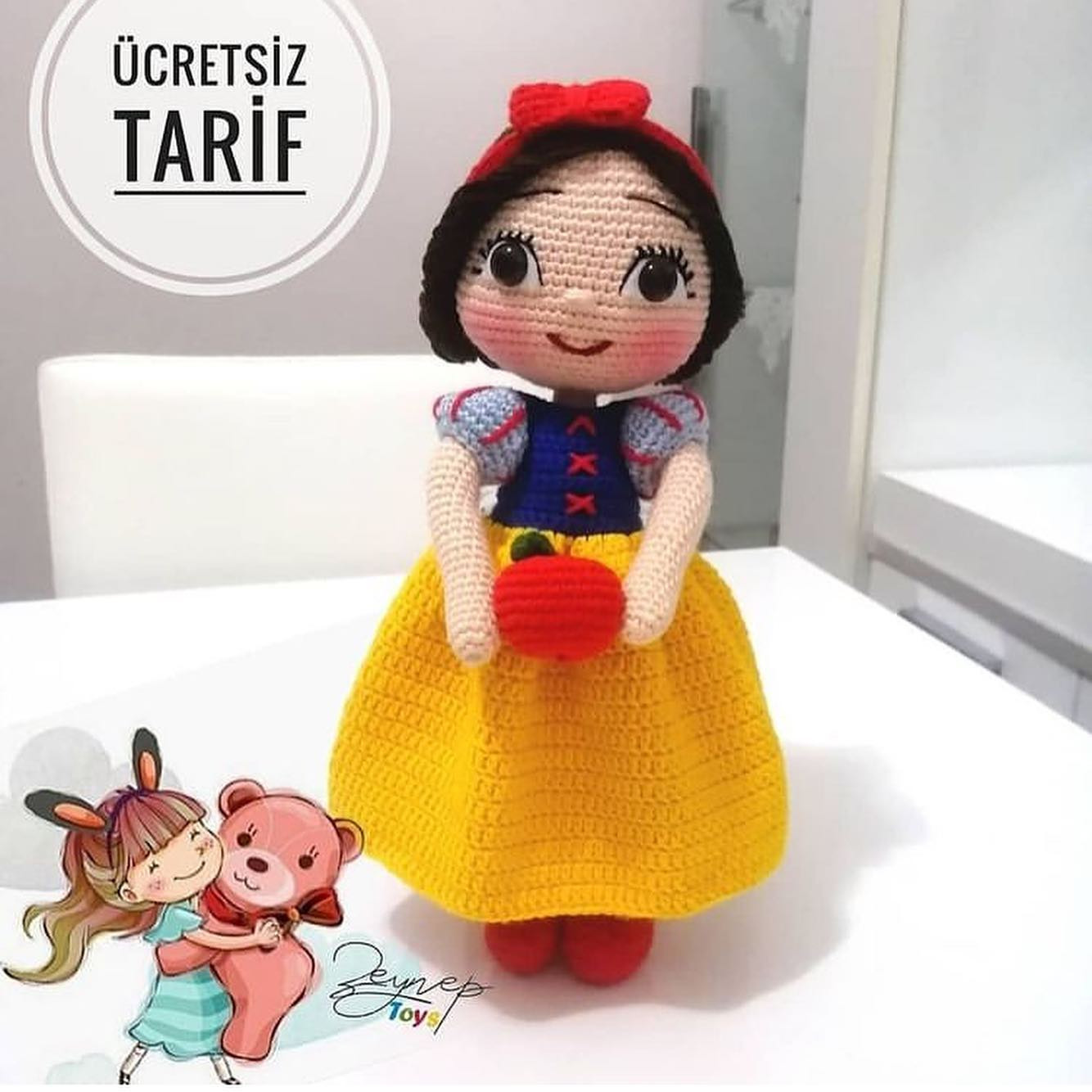 Ücretsiz Büyüleyici Pamuk Prenses Amigurumi Tarifi