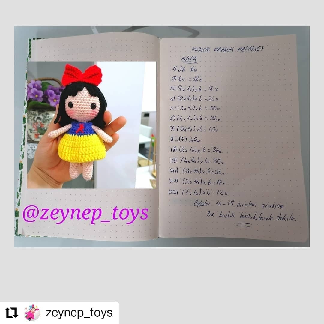 Ücretsiz Büyülü Pamuk Prenses Amigurumi Şeması