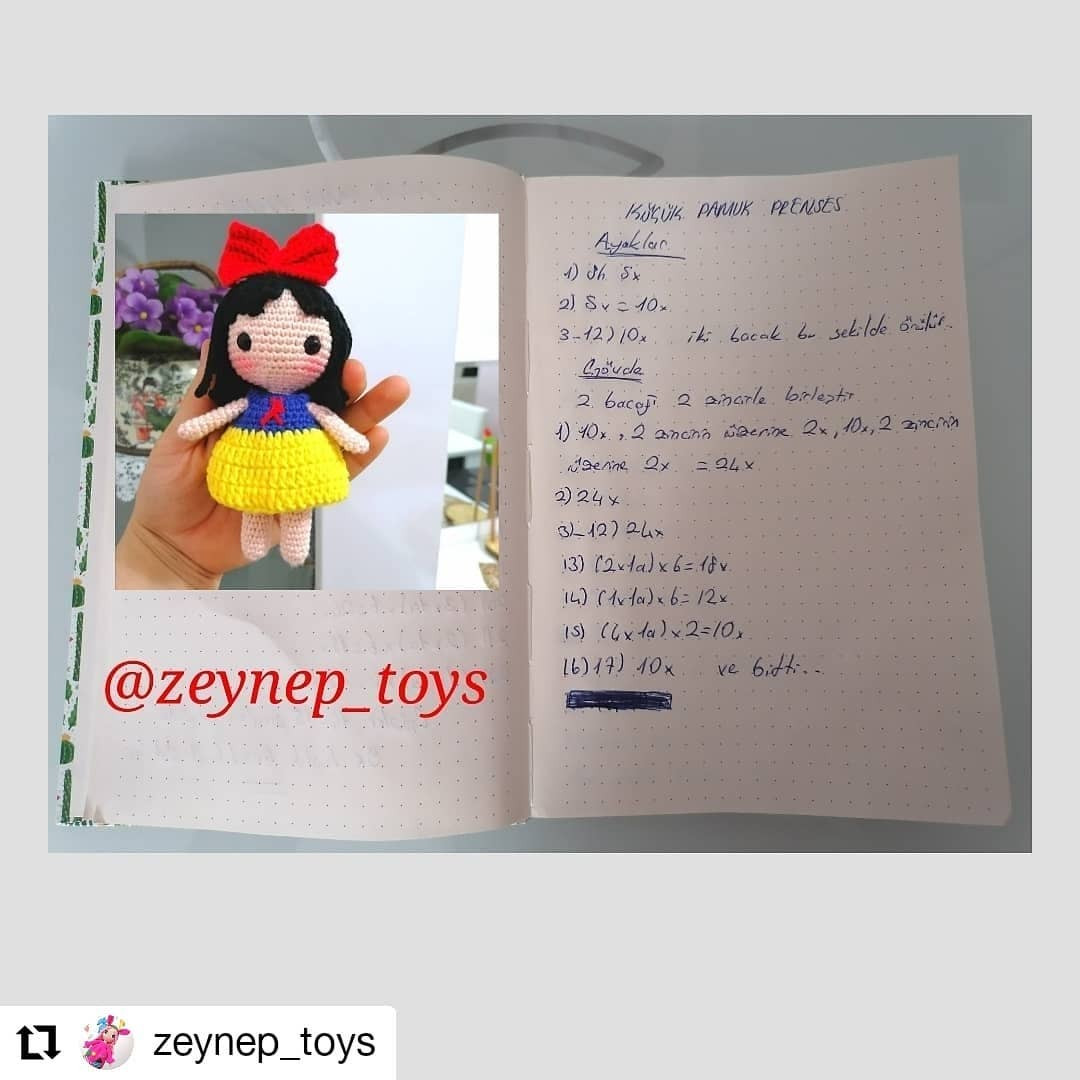 Ücretsiz Büyülü Pamuk Prenses Amigurumi Şeması