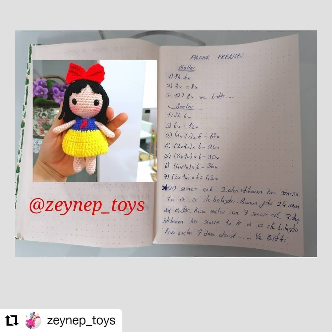 Ücretsiz Büyülü Pamuk Prenses Amigurumi Şeması
