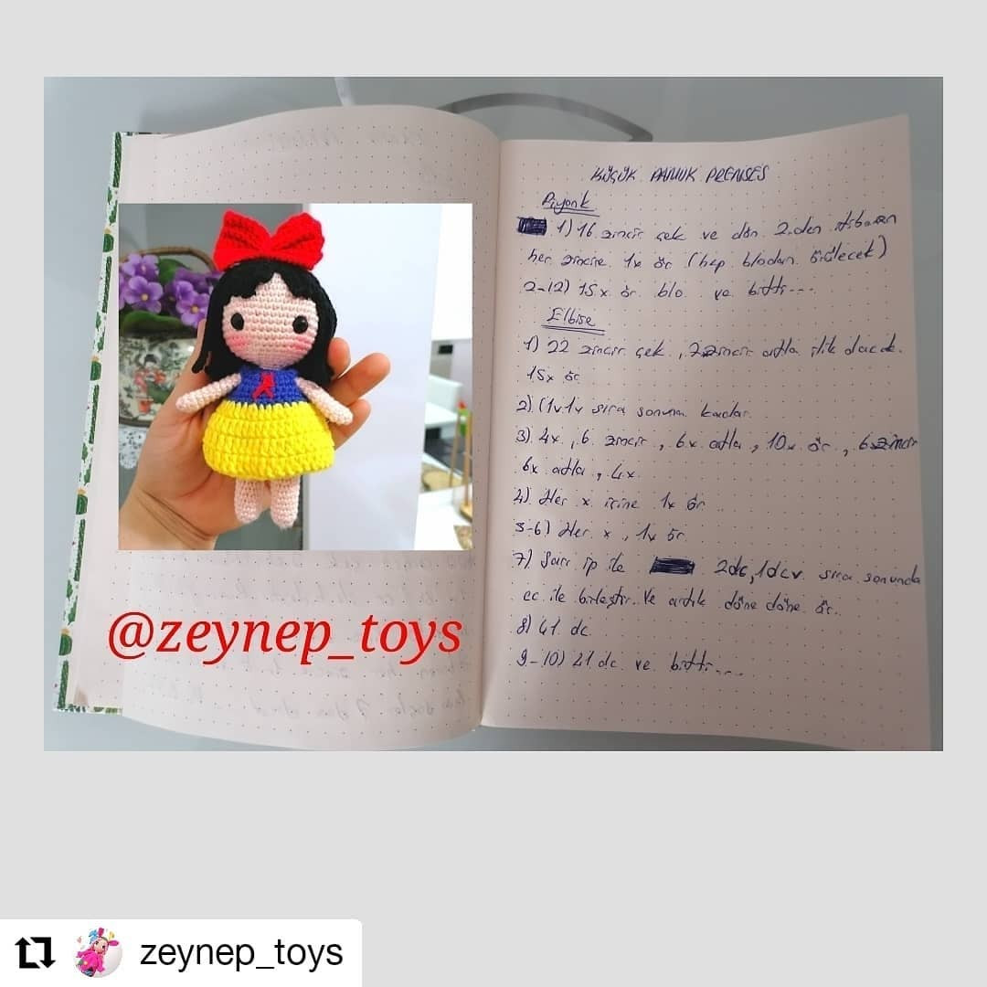Ücretsiz Büyülü Pamuk Prenses Amigurumi Şeması