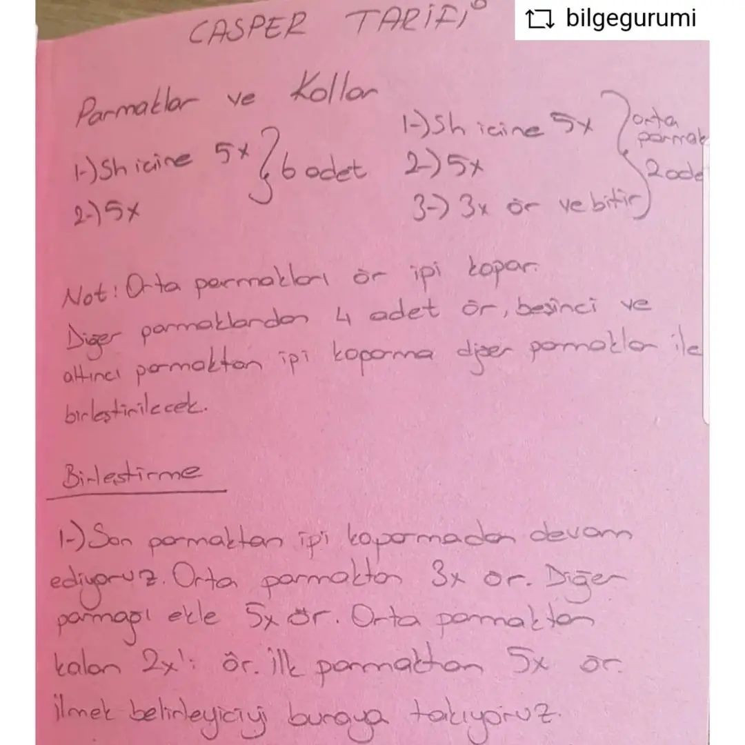 Ücretsiz Casper Tığ İşi Şeması