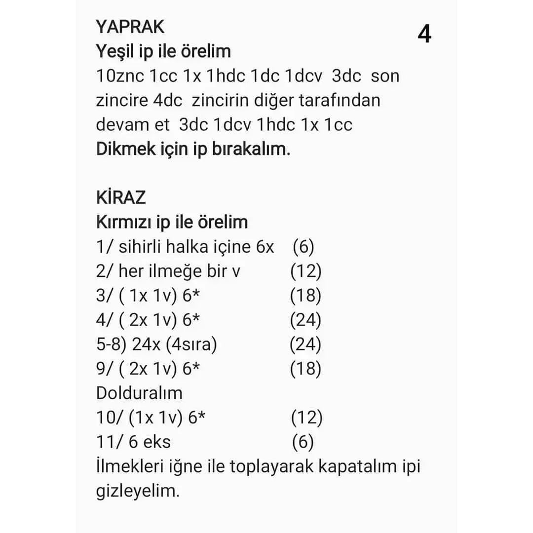 Ücretsiz Çilek Bebek Amigurumi Şeması