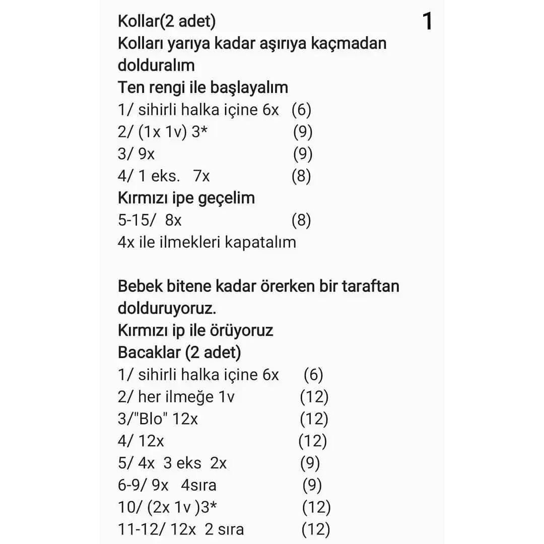 Ücretsiz Çilek Bebek Amigurumi Şeması