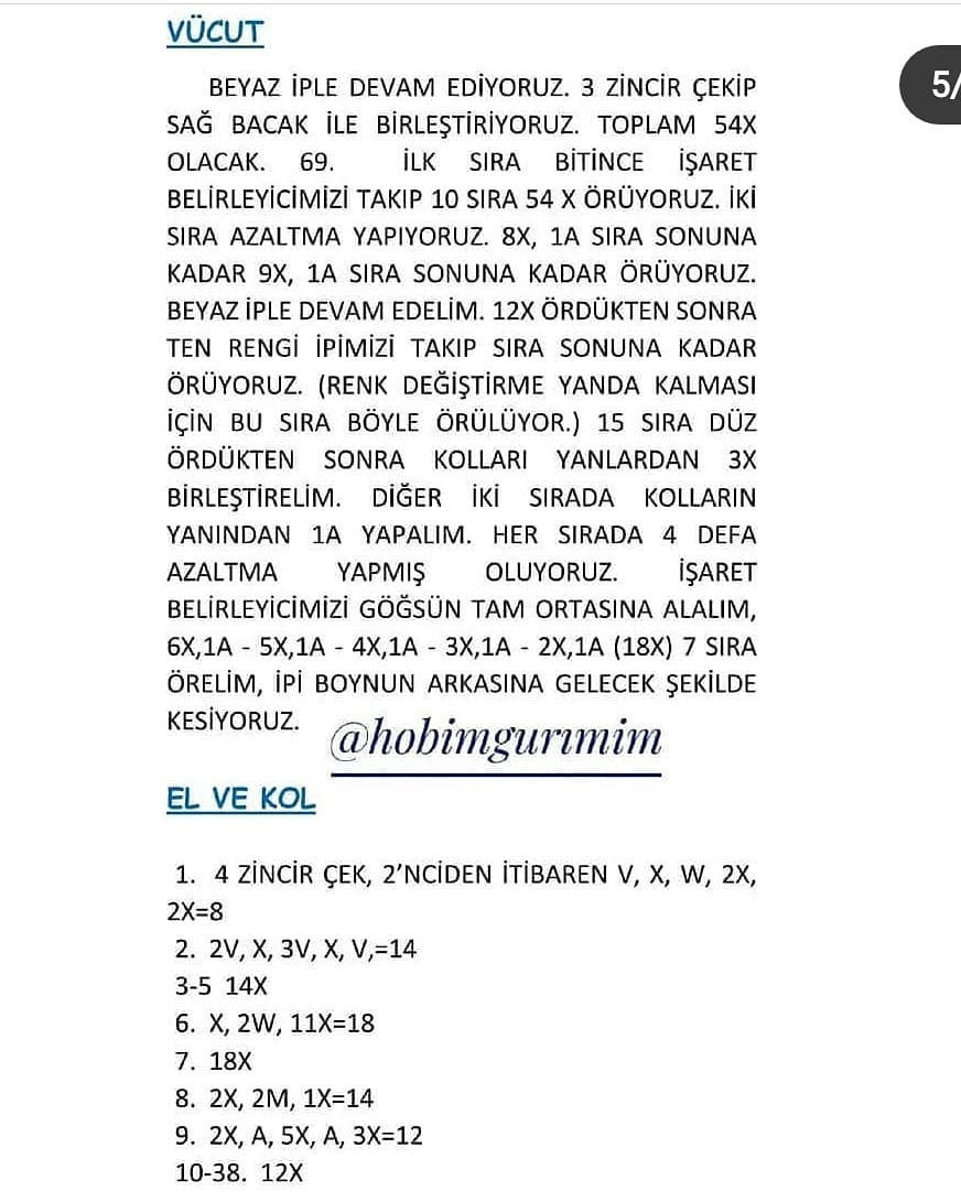 Ücretsiz Deniz Bebek Amigurumi Tarifi