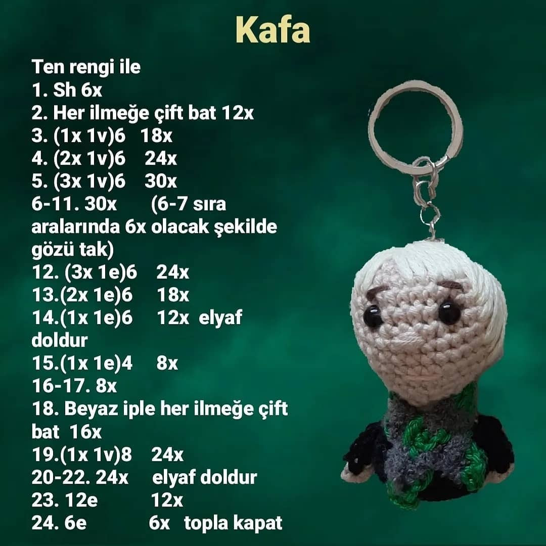Ücretsiz Draco Malfoy Anahtarlık Amigurumi Şeması