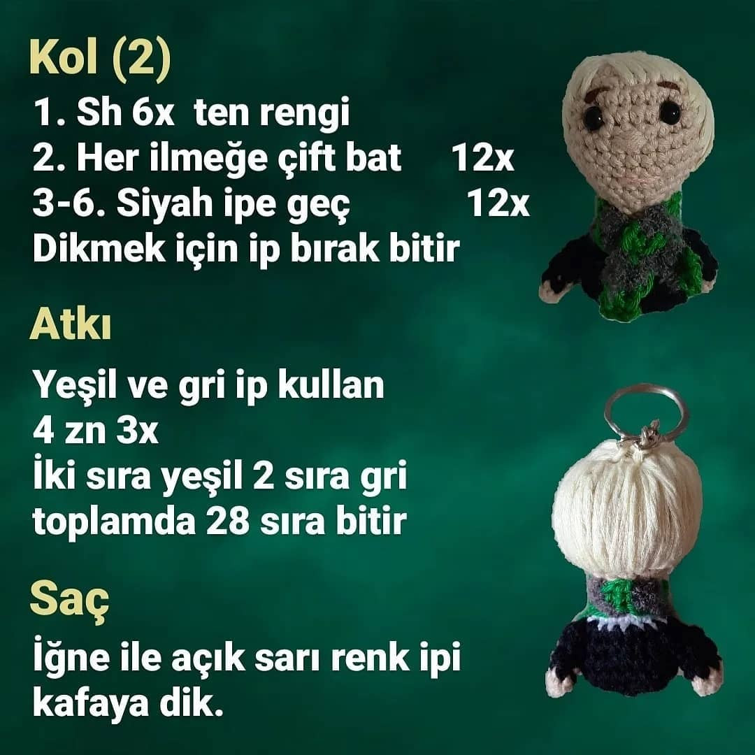 Ücretsiz Draco Malfoy Anahtarlık Amigurumi Şeması