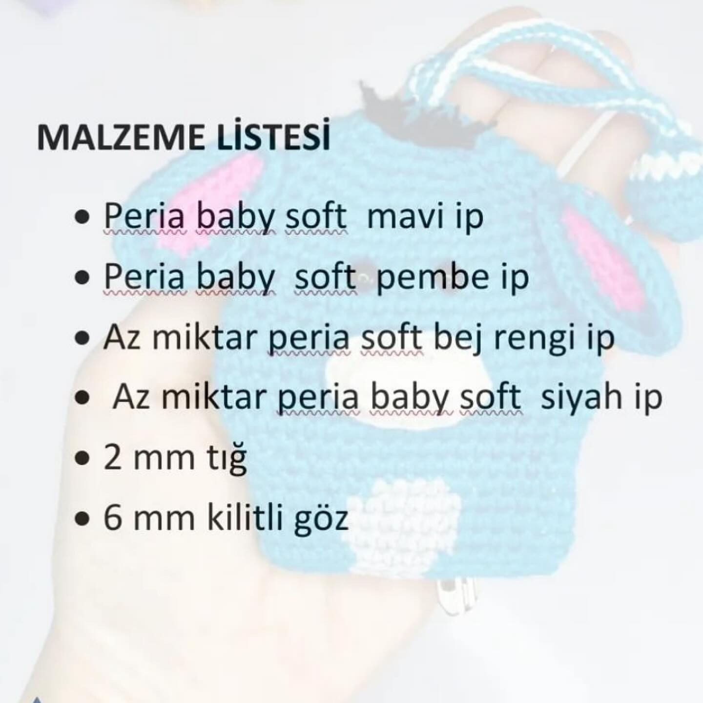 Ücretsiz Eeyore Anahtarlık Tığ işi Şeması