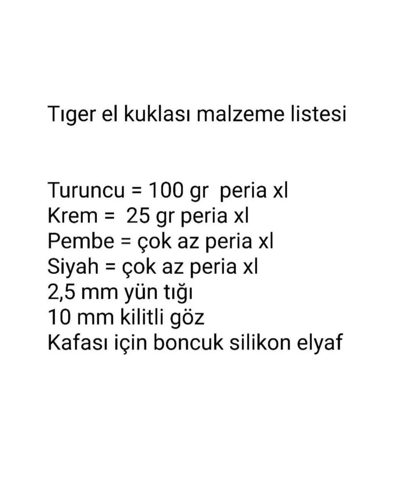 Ücretsiz El Kuklası Tigger Amigurumi Tarifi
