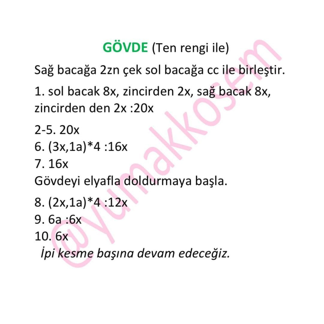 Ücretsiz Elsa Amigurumi Tığ İşi Şeması