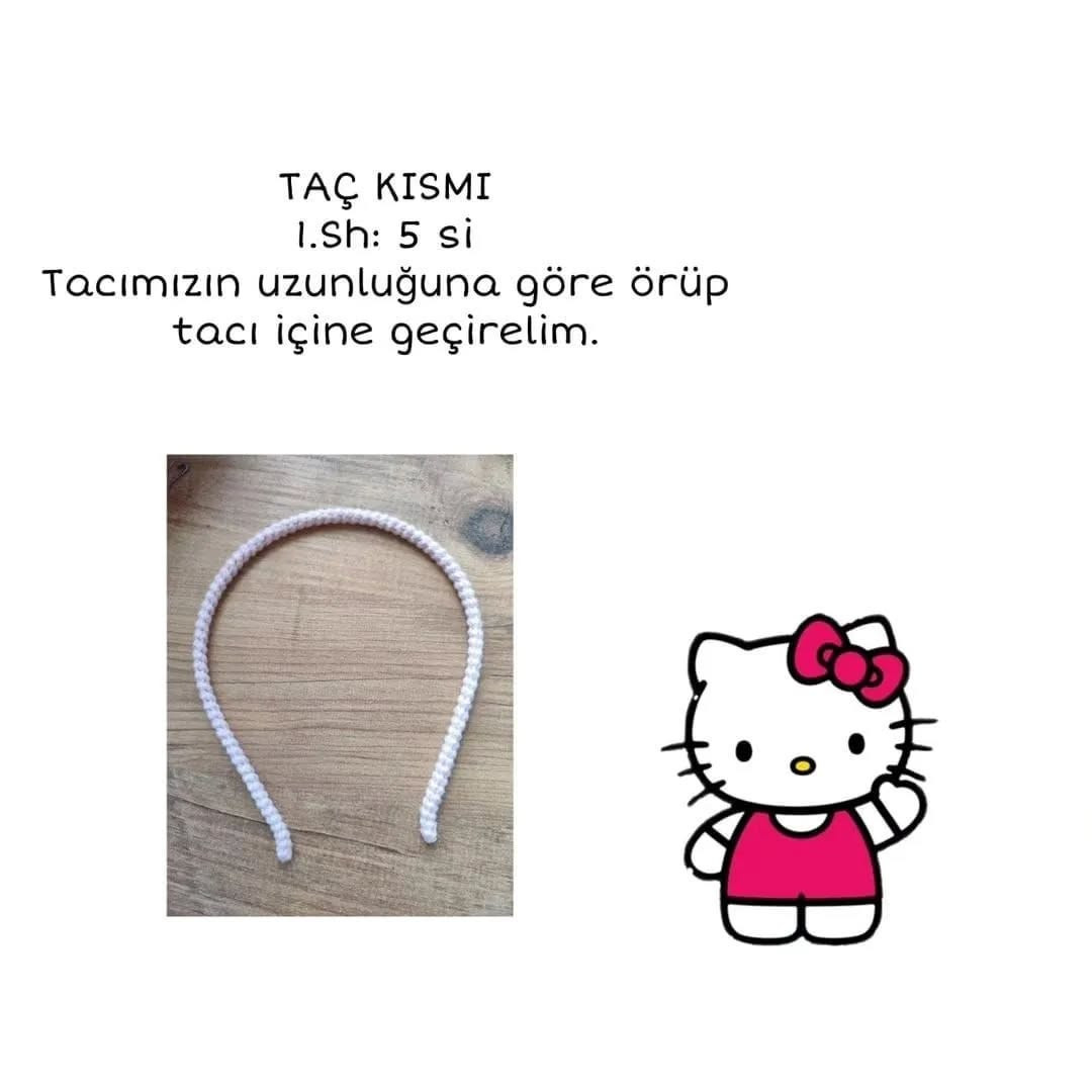 Ücretsiz Hello Kitty Saç Bandı Tığ İşi Tarifi