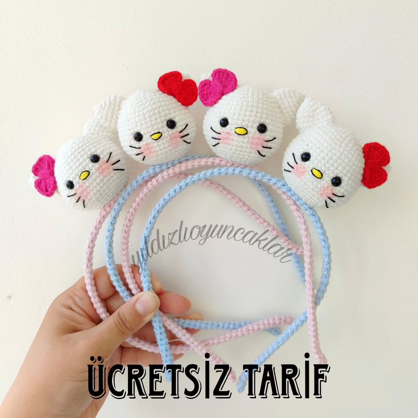 Ücretsiz Hello Kitty Saç Bandı Tığ İşi Tarifi