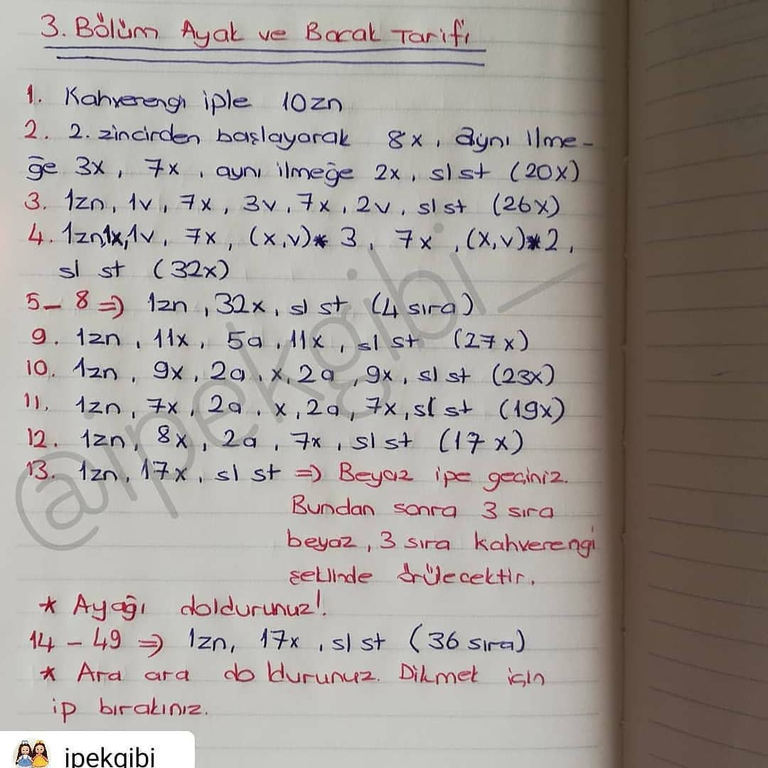 Ücretsiz İpek Bebek Ayak ve Bacak Örgü Tarifi
