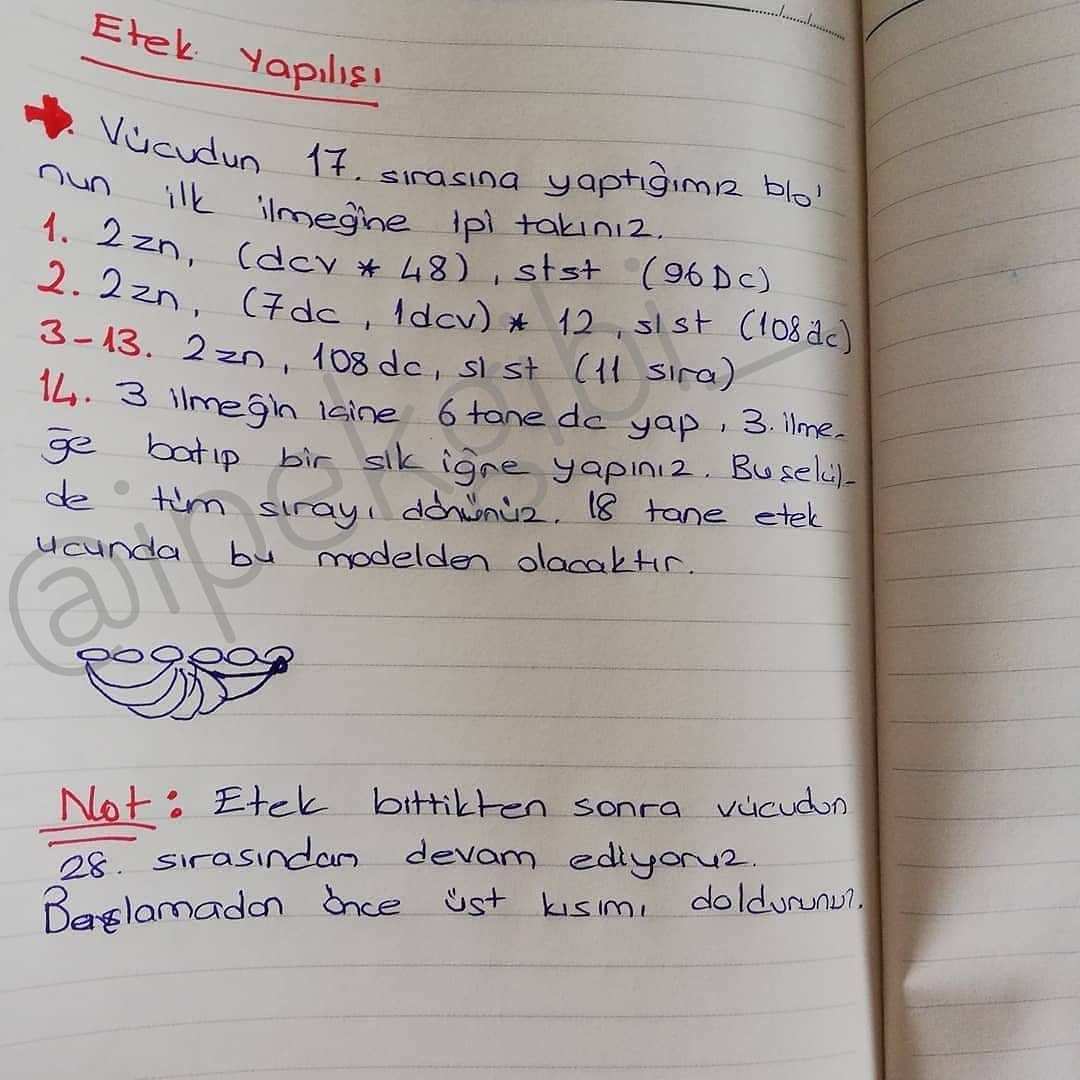 Ücretsiz İpek Bebek Ayak ve Bacak Örgü Tarifi