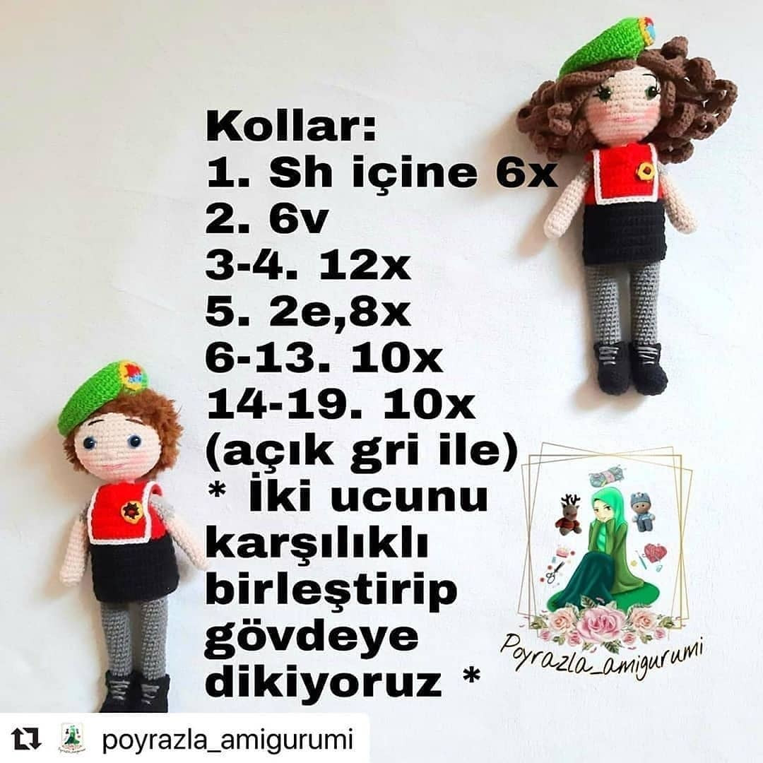 Ücretsiz Jandarma Çift Amigurumi Örnek Şeması