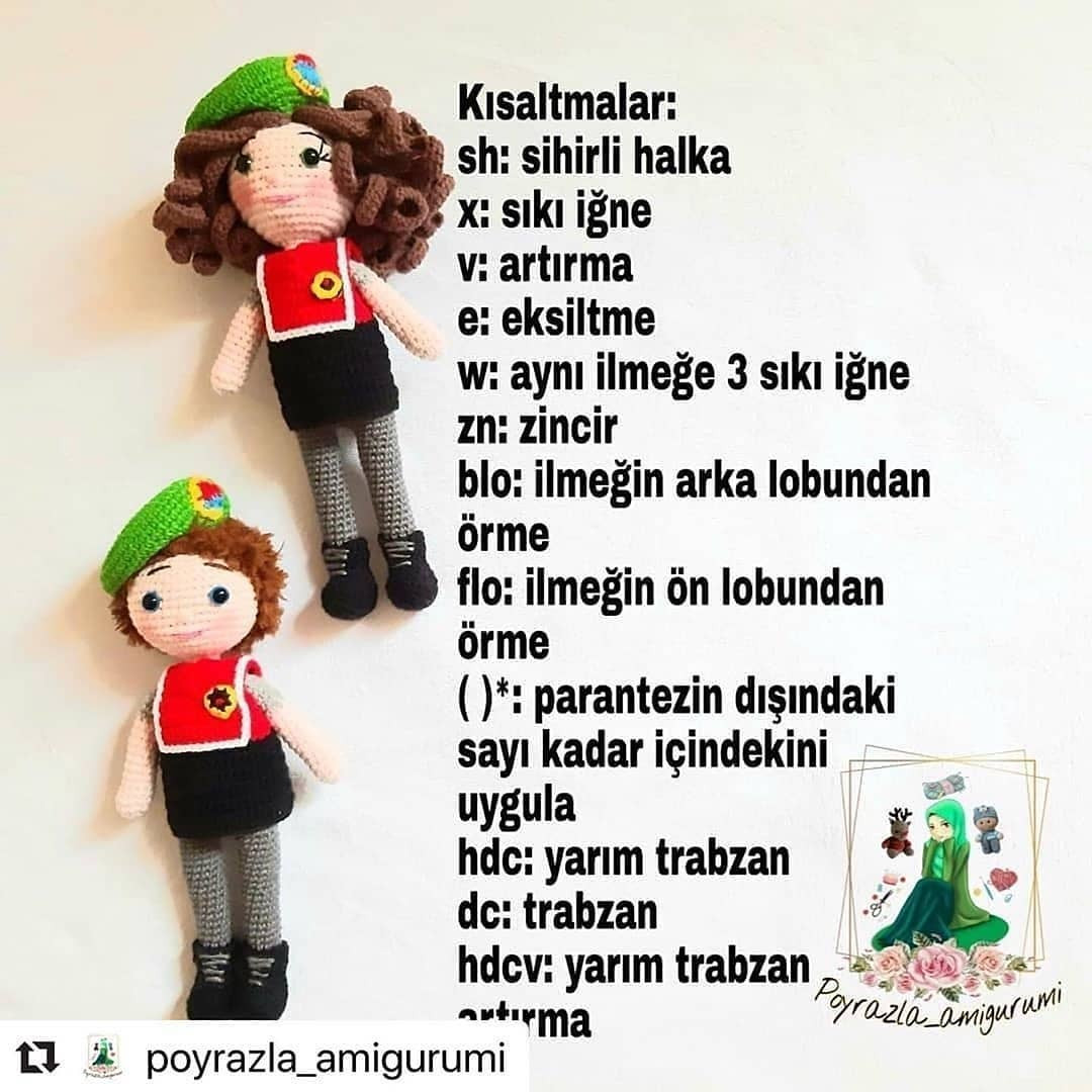 Ücretsiz Jandarma Çift Amigurumi Örnek Şeması