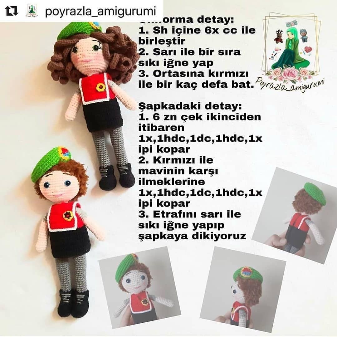 Ücretsiz Jandarma Çift Amigurumi Örnek Şeması