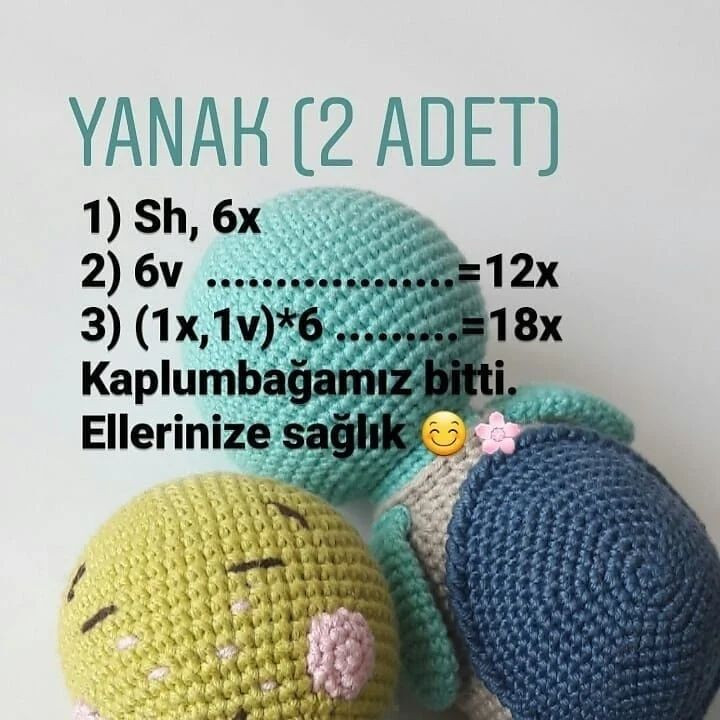 ÜCRETSİZ Kaplumbağa Amigurumi Şeması Etiket yaptığınız için teşekkür ederim ❣️
