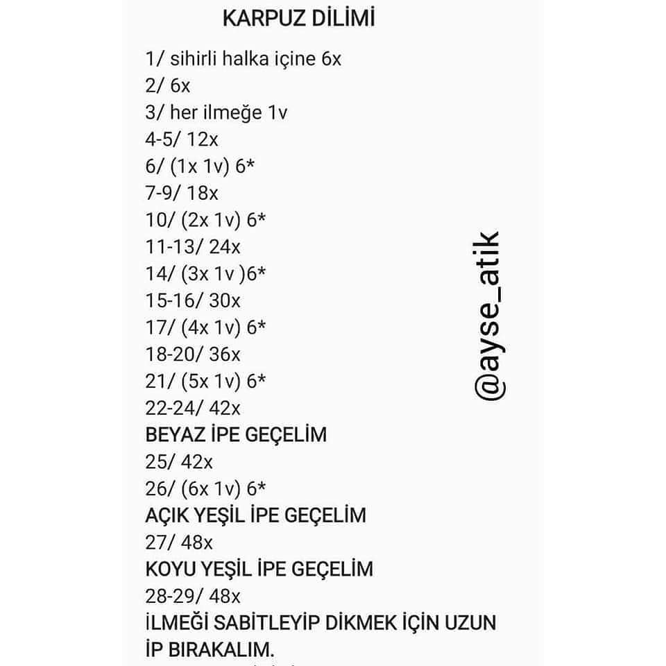 Ücretsiz Karpuz Tığ İşi Şeması