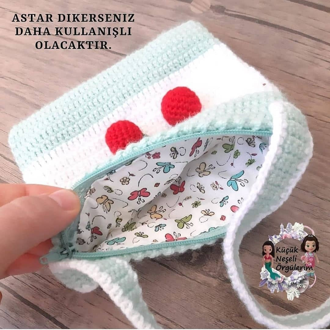 Ücretsiz Kirazlı Çanta Örgü Şeması