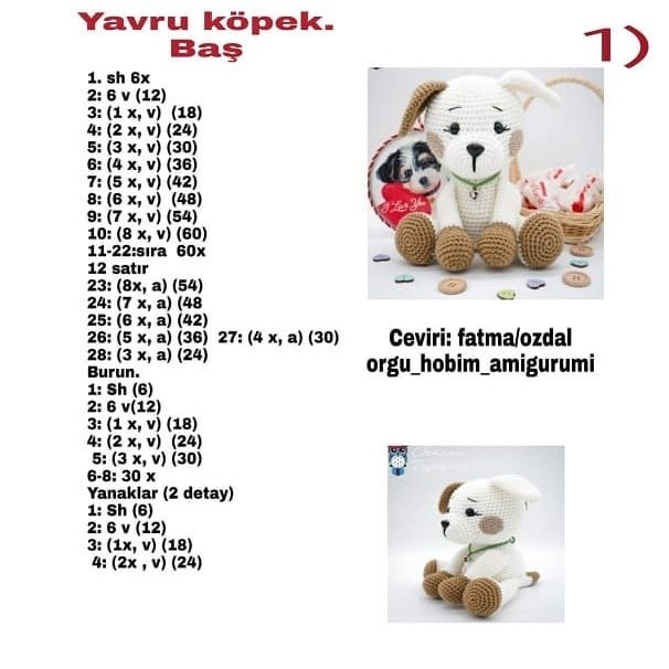 Ücretsiz Köpek Amigurumi Tığ İşi Tarifi