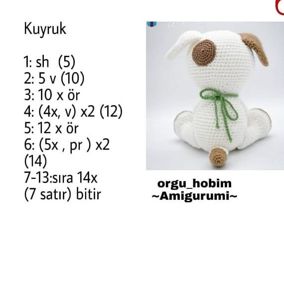 Ücretsiz Köpek Amigurumi Tığ İşi Tarifi