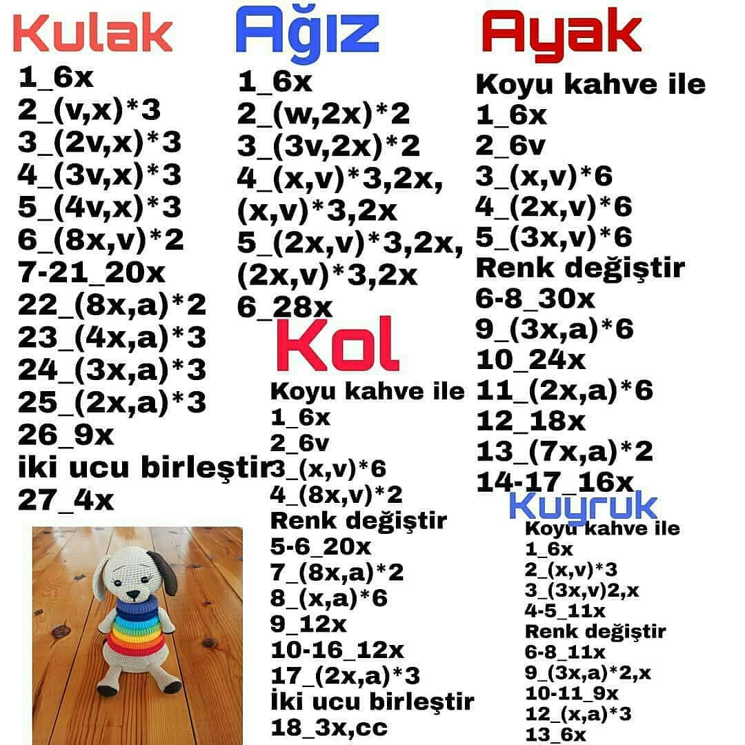Ücretsiz Köpek Halka Kulesi Amigurumi Tarifi